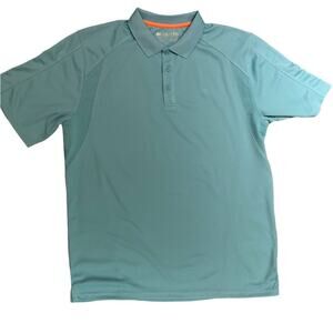Ariat Tek Mens Size Large Turquoise Short Sleeve Polo Style Shirt
